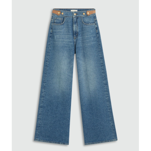 Josh V Gloria High Wide Leg Blue Denim