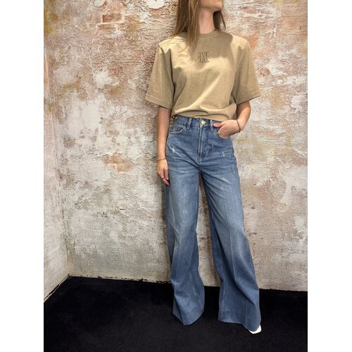 Josh V Poppy T-Shirt Met Schoudervuling Khaki Josh V Poppy T-Shirt Met Schoudervuling Khaki