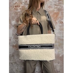 Valentino by Mario Valentino Jane Re Shopping Bag Ecru Nero Valentino by Mario Valentino Jane Re Shopping Bag Ecru Nero