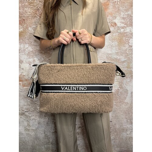 Valentino by Mario Valentino Jane Re Shopping Bag Taupe Nero Valentino by Mario Valentino Jane Re Shopping Bag Taupe Nero