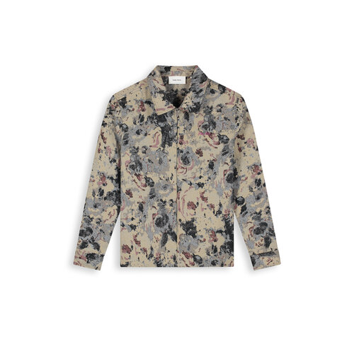 Pure Path Jacquard Flower Overshirt Taupe