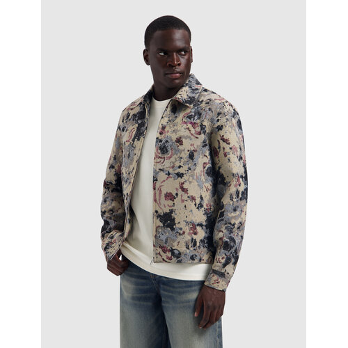 Pure Path Jacquard Flower Overshirt Taupe
