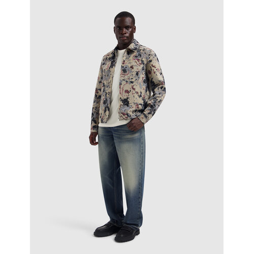 Pure Path Jacquard Flower Overshirt Taupe