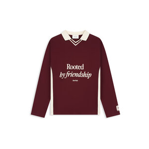 Pure Path Rooted By Friendship Longsleeve Polo Red Pure Path Rooted By Friendship Longsleeve Polo Red