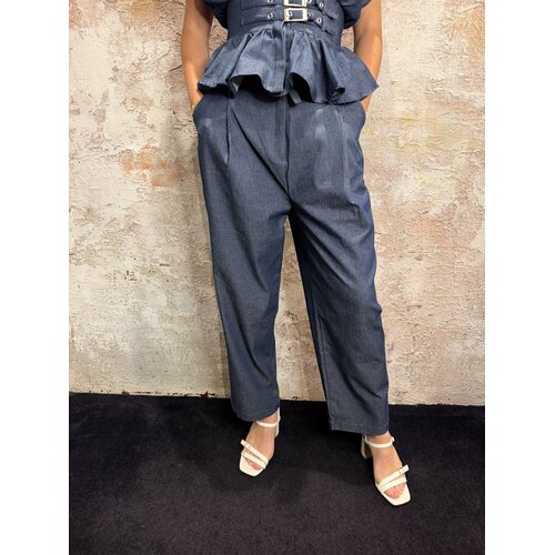 Rhyme & Hype Denim Look Metal Strap Pant Antra Rhyme & Hype Denim Look Metal Strap Pant Antra