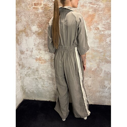 Rhyme & Hype Striped Wide Leg Overall Grey