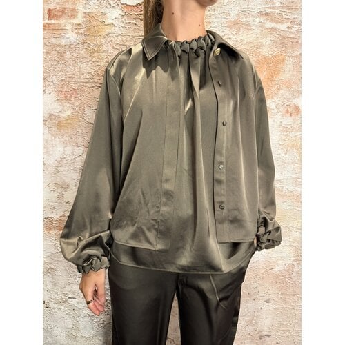 Nikkie Aivy Satin Bomber Blouse Sea Green Nikkie Aivy Satin Bomber Blouse Sea Green