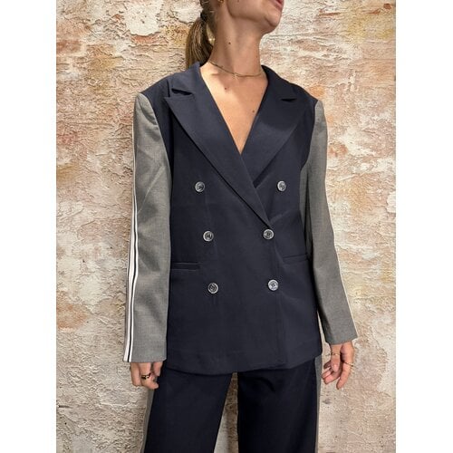 Rhyme & Hype Double Colour Taped Jacket Navy Rhyme & Hype Double Colour Taped Jacket Navy