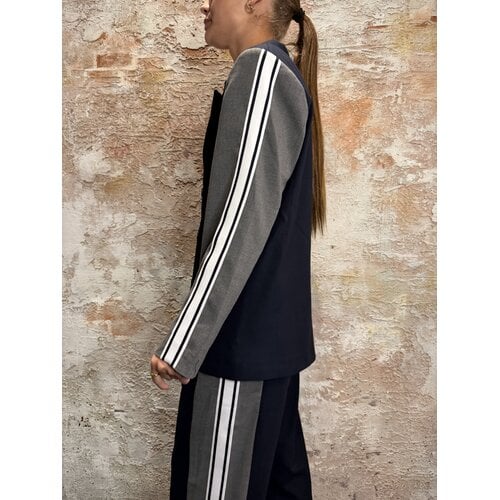 Rhyme & Hype Double Colour Taped Jacket Navy Rhyme & Hype Double Colour Taped Jacket Navy