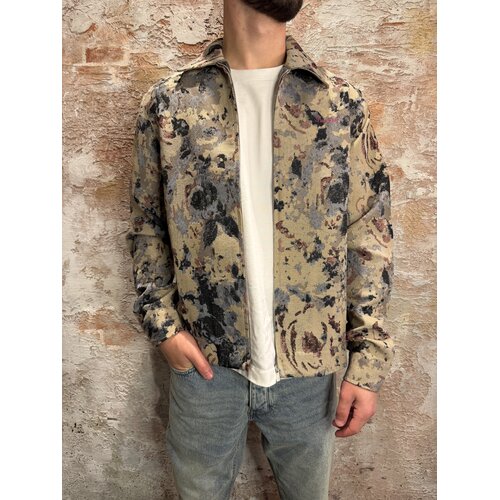 Pure Path Jacquard Flower Overshirt Taupe