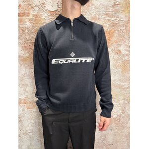 Equalité Knit Polo Quarter Zip Sweater Navy Equalité Knit Polo Quarter Zip Sweater Navy