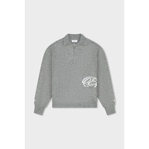 Equalité Fluffy Knit Quarter Zip Polo Grey Equalité Fluffy Knit Quarter Zip Polo Grey