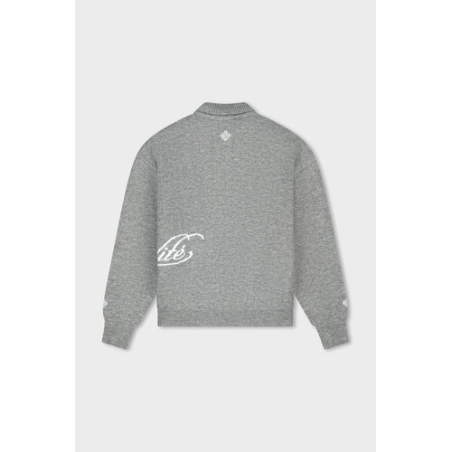 Equalité Fluffy Knit Quarter Zip Polo Grey Equalité Fluffy Knit Quarter Zip Polo Grey