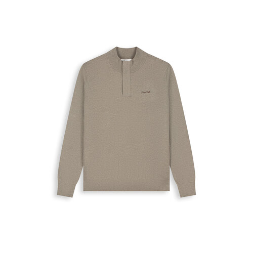 Pure Path Knit Hidden Half-zip Sweater Taupe Pure Path Knit Hidden Half-zip Sweater Taupe