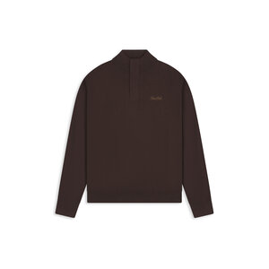 Pure Path Flat Knit Hidden Half-zip Sweater Brown Pure Path Flat Knit Hidden Half-zip Sweater Brown
