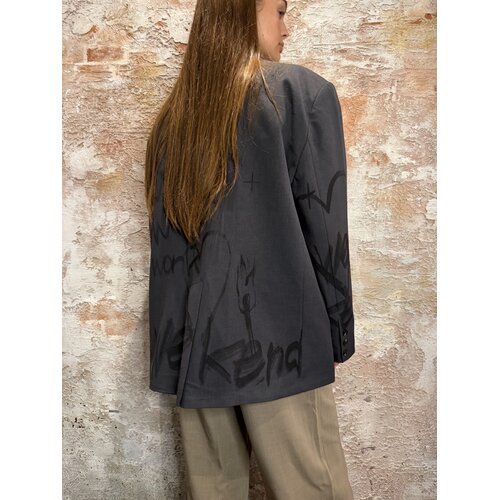 Rhyme & Hype Allover Printed Oversized Jacket Black Rhyme & Hype Allover Printed Oversized Jacket Black