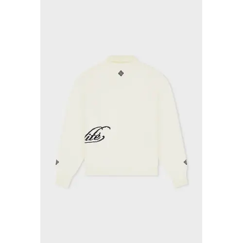 Equalité Fluffy Knit Quarter Zip Polo Off White Equalité Fluffy Knit Quarter Zip Polo Off White