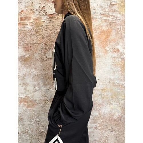 Malelions Malelions Women Stripe Zip-Up Jacket Black