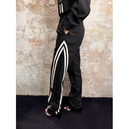 Malelions Malelions Women Stripe Loose Fit Pants Black