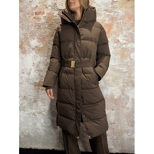 Malelions Emblem Long Puffer Brown Malelions Emblem Long Puffer Brown
