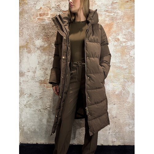 Malelions Emblem Long Puffer Brown Malelions Emblem Long Puffer Brown