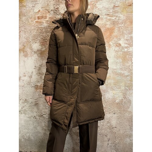 Malelions Emblem Mid Length Puffer Brown Malelions Emblem Mid Length Puffer Brown