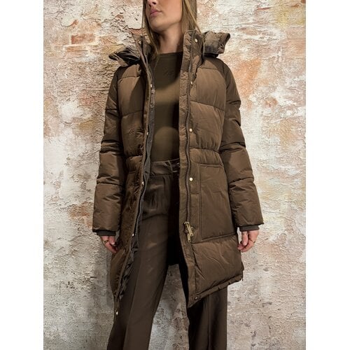 Malelions Emblem Mid Length Puffer Brown Malelions Emblem Mid Length Puffer Brown