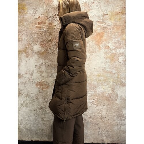 Malelions Emblem Mid Length Puffer Brown Malelions Emblem Mid Length Puffer Brown