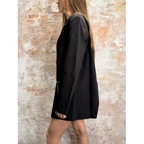Malelions Oversized Chain Emblem Blazer Black Malelions Oversized Chain Emblem Blazer Black