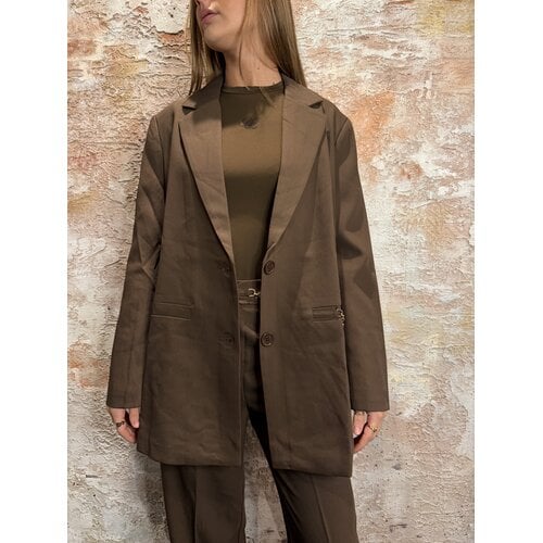 Malelions Oversized Chain Emblem Blazer Brown Malelions Oversized Chain Emblem Blazer Brown