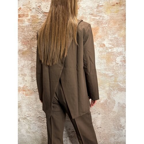Malelions Oversized Chain Emblem Blazer Brown Malelions Oversized Chain Emblem Blazer Brown