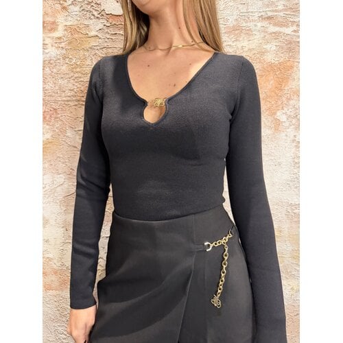 Malelions Emblem V- Neck Top Black Malelions Emblem V- Neck Top Black
