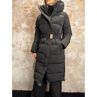Emblem Long Puffer Jacket Black