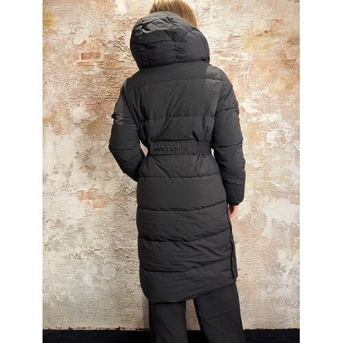 Malelions Emblem Long Puffer Jacket Black Malelions Emblem Long Puffer Jacket Black