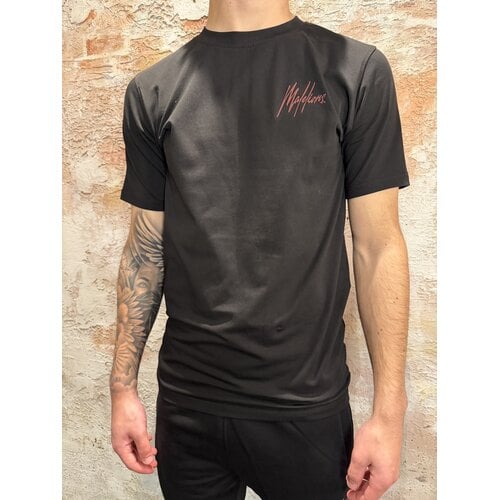 Malelions Striped Signature T- Shirt Black Malelions Striped Signature T- Shirt Black