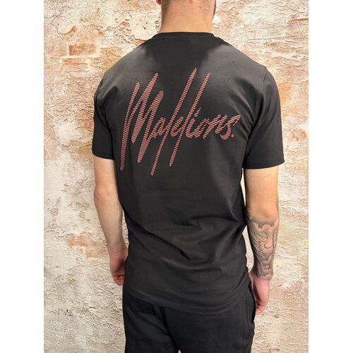 Malelions Striped Signature T- Shirt Black Malelions Striped Signature T- Shirt Black