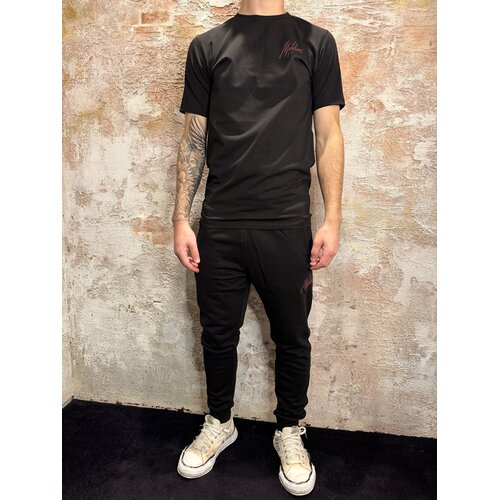Malelions Striped Signature T- Shirt Black Malelions Striped Signature T- Shirt Black