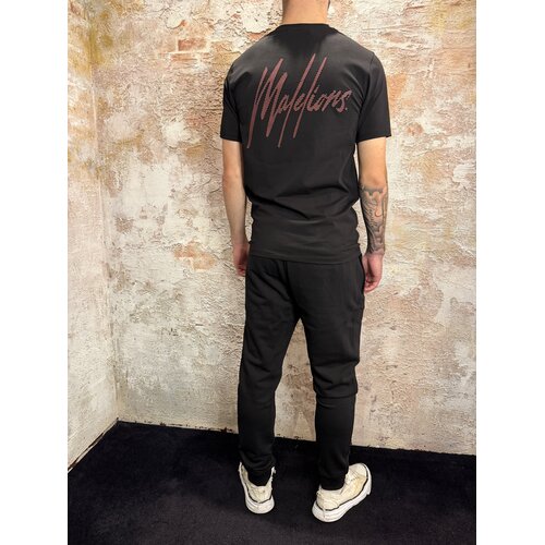Malelions Striped Signature T- Shirt Black Malelions Striped Signature T- Shirt Black