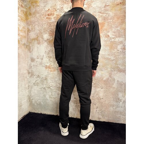 Malelions Striped Signature Sweater Black Malelions Striped Signature Sweater Black
