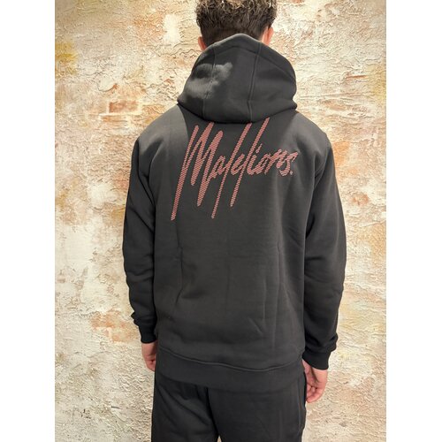 Malelions Striped Signature Hoodie Black Malelions Striped Signature Hoodie Black