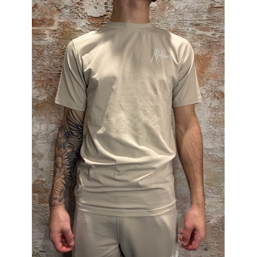 Malelions Striped Signature T- Shirt Almond Malelions Striped Signature T- Shirt Almond