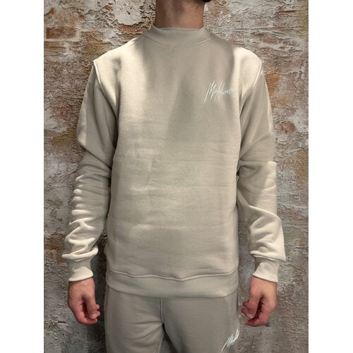 Malelions Striped Signature Sweater Almond Malelions Striped Signature Sweater Almond