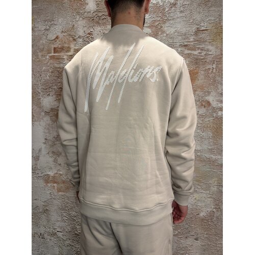 Malelions Striped Signature Sweater Almond Malelions Striped Signature Sweater Almond