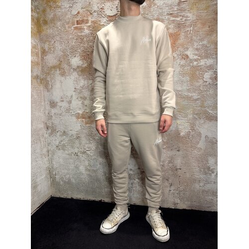 Malelions Striped Signature Sweater Almond Malelions Striped Signature Sweater Almond