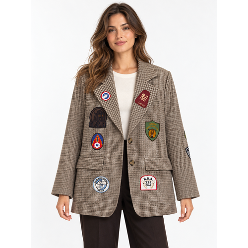 Rhyme & Hype Patches Tailored Jacket Brown