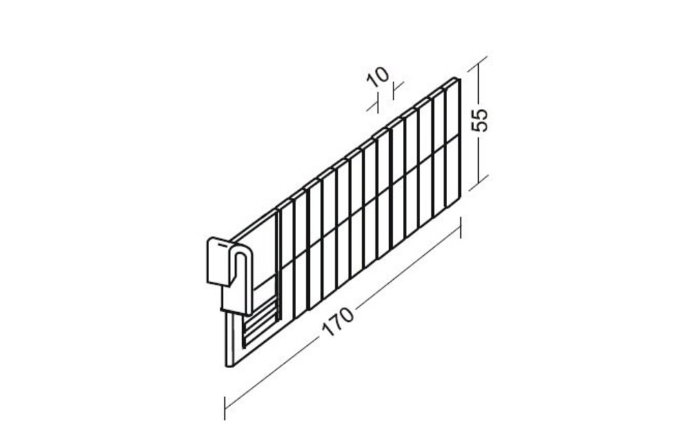 Verdeel schot UT104 55mm hoog in diverse afmetingen