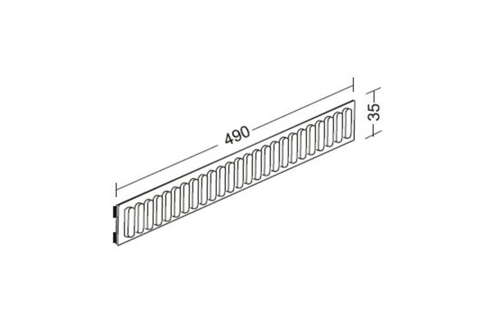Rib profile 37 x 490 mm
