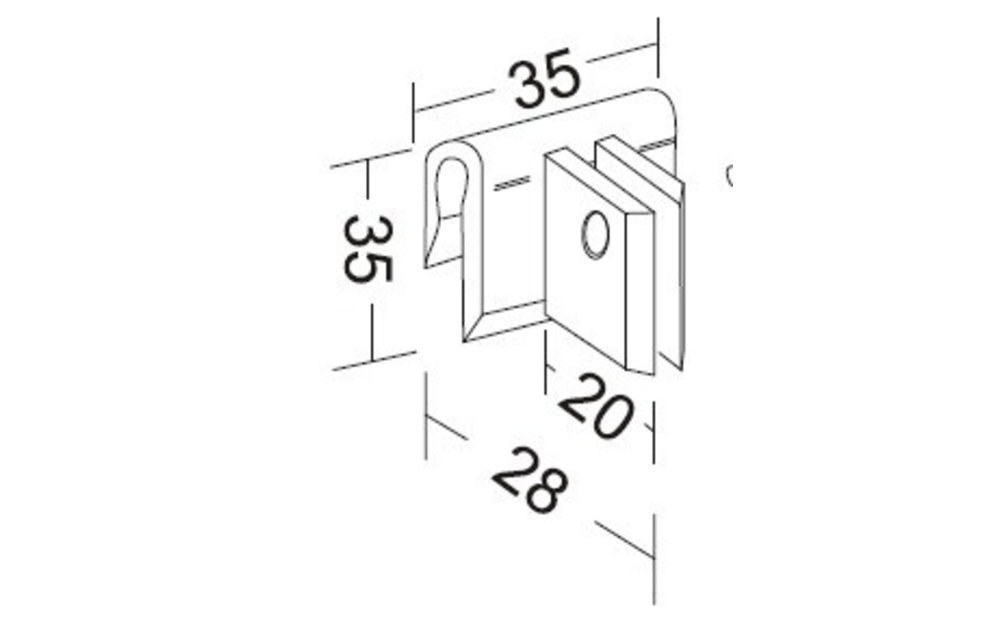 Extra length divider with clips (plexiglass)