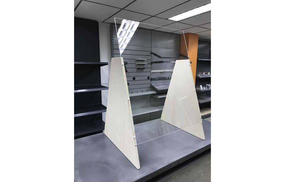 Premium Plexiglas veiligheidsscherm met voet voor balie of toonbank