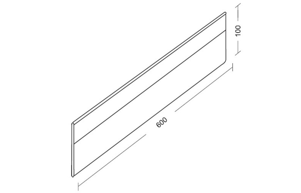 Extra length divider with clips (plexiglass, 100mm height)